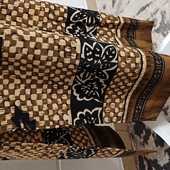 Olivia Rose 12 Button Down Print Shirt Dress Mandarin Collar Keyhole Border EUC - Picture 2 of 9